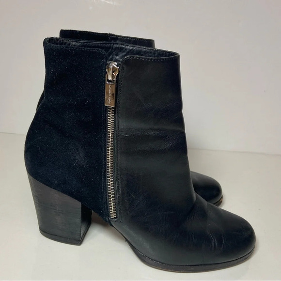 Michael Kors Ankle zip heel leather boots Sz  9.5 - Picture 2 of 11